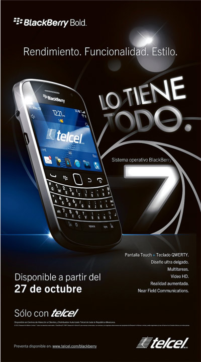 BlackBerry 9900 en Telcel