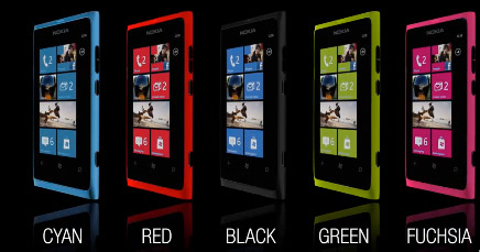 Nokia Lumia 800 colores