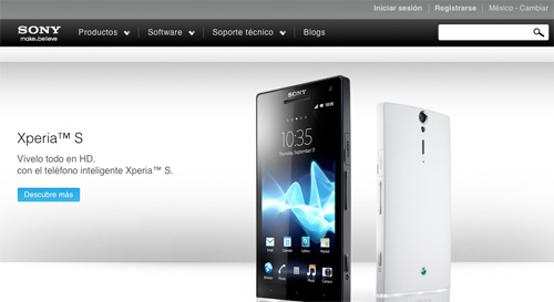 Sony Mobile sitio web México