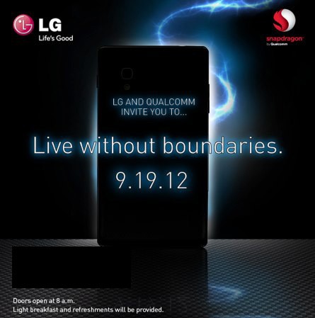 LG y Qualcomm invitación evento Optimus G 19 de septiembre