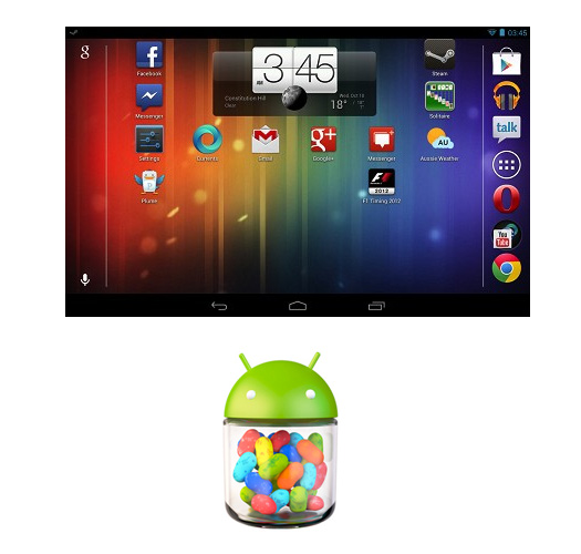Android 4.1.2 llega a la Nexus 7 pantalla del Inicio en modo landscape 