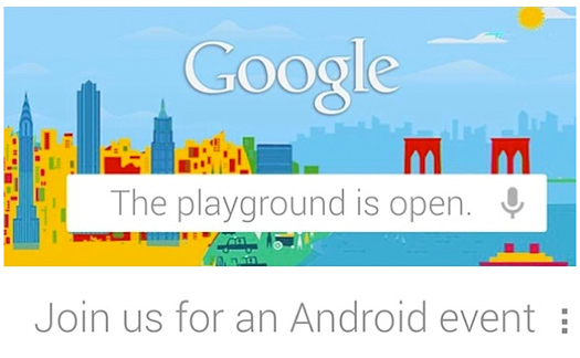 Invitación Google  evento 29 de octubre Android evento Nexus