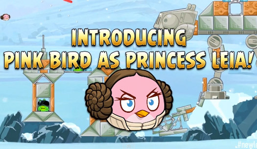 Angry Birds Star Wars Planeta Hoth Pink Bird Leia Princesa
