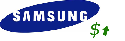 Samsung logo ventas arriba