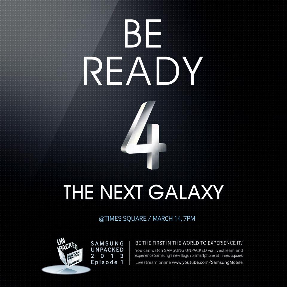 Invitación para presentación del Galaxy S IV ha llegado