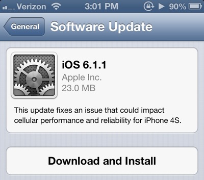 iOS 6.1.1 en iPhone 4S