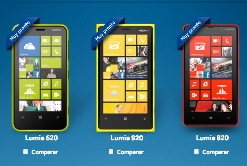 Nokia Lumia 620, Lumia 920 y Lumia 820 para México 