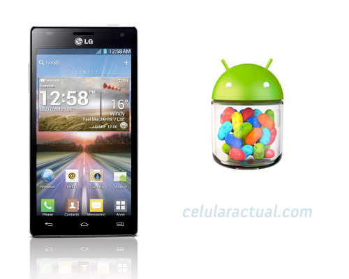 LG Optimus 4X HD con Android Jelly Bean Logo