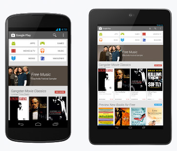 Google Play Store nuevo diseño interfaz smartphones y tablets