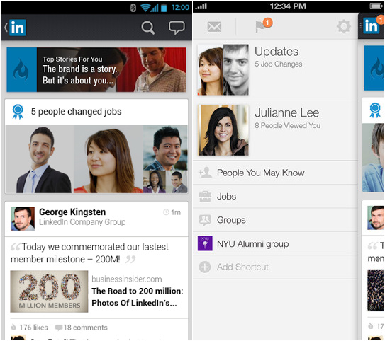 LinkedIn actualiza app para Android.