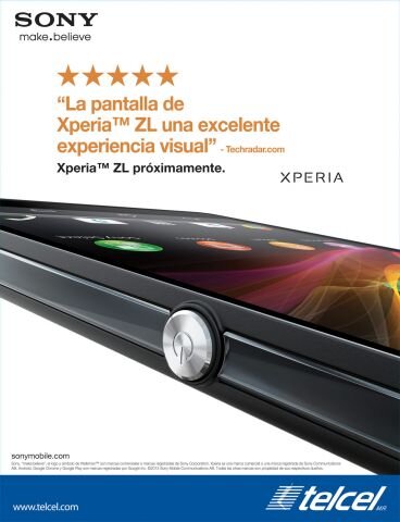 Sony Xperia ZL pronto con Telcel póster