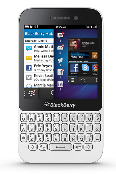 BlackBerry Q5 color blanco con 10.1 Skype