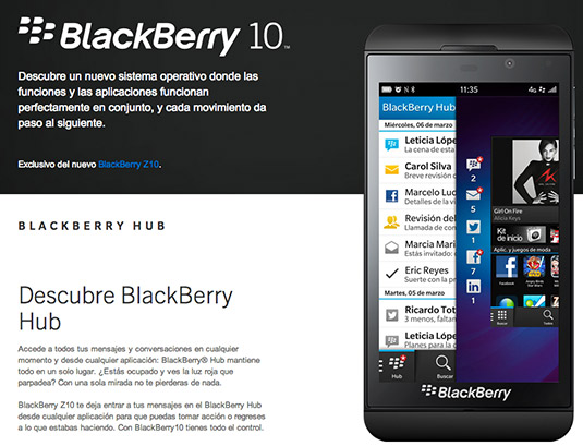 BlackBerry OS 10.1 en el Z10