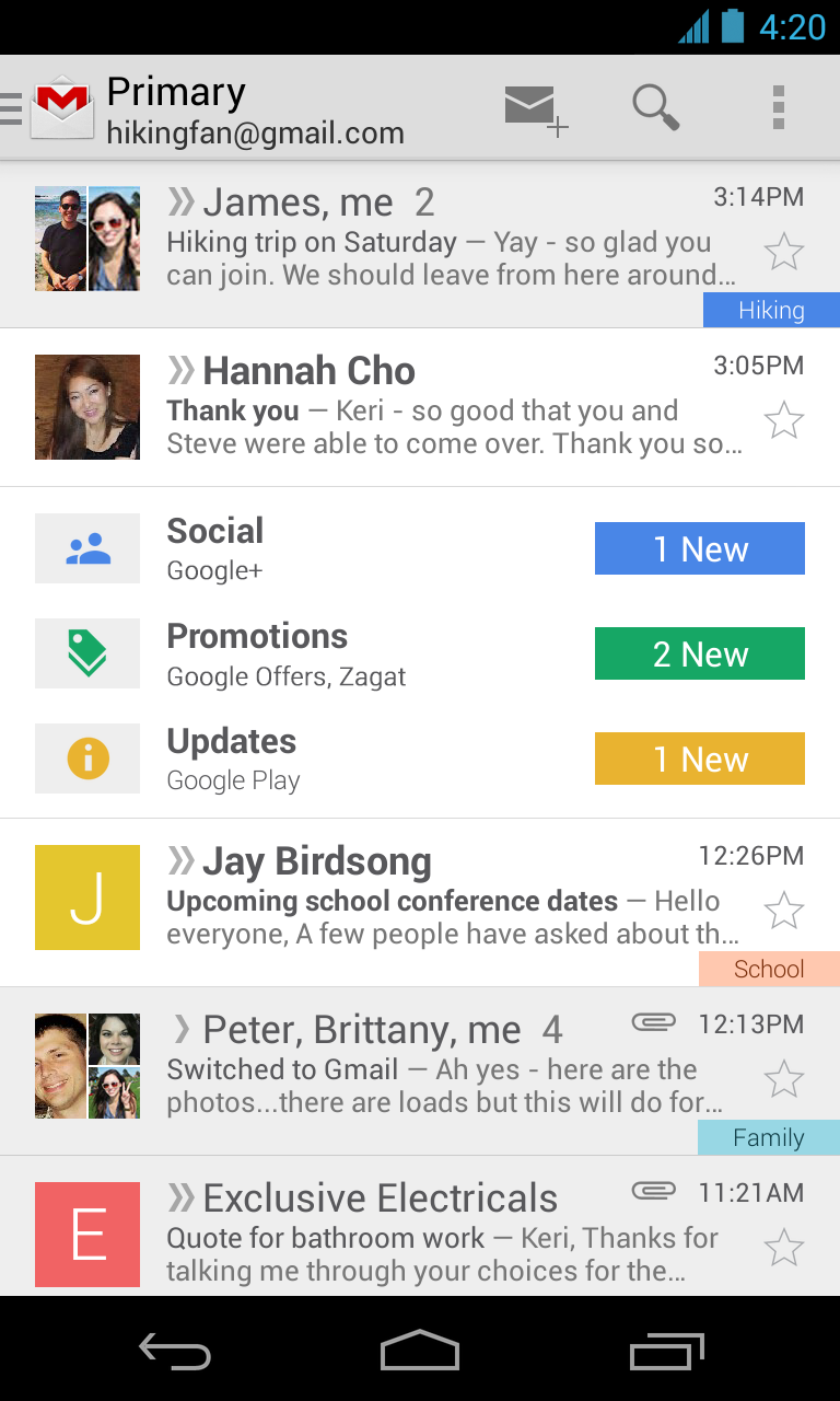 Gmail actualiza su app para Android y en iOS