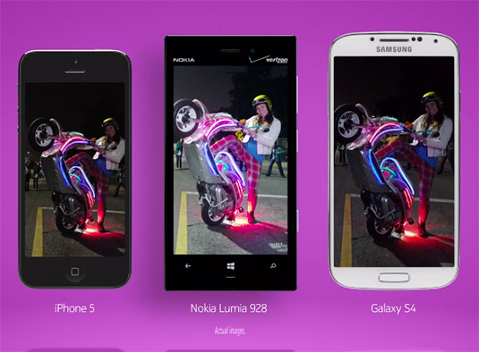 Nokia Lumia 928 contra Galaxy S4, iPhone 5 fotos con poca luz