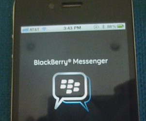 BlackBerry Messenger app en un iPhone