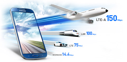 Samsung Galaxy S4 LTE-A Azul velocidad de descarga