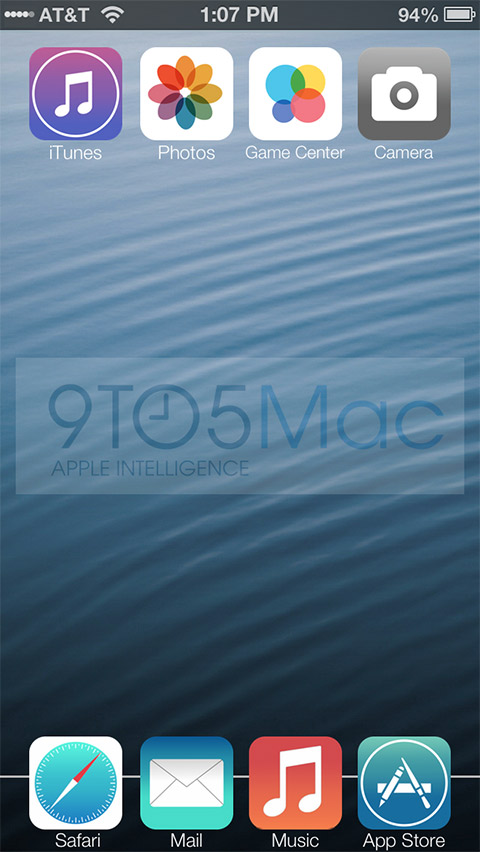 Apple iOS 7 icons recreación no oficial pantalla de inicio home