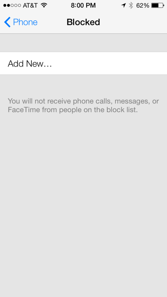 iOS 7 iPhone Call Blocking Bloqueo de llamadas y números en lista