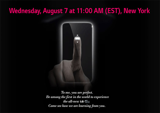 LG Optimus G2 invitación agosto 7 2013