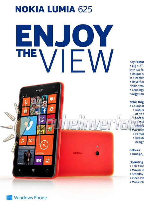Nokia Lumia 625 filtración