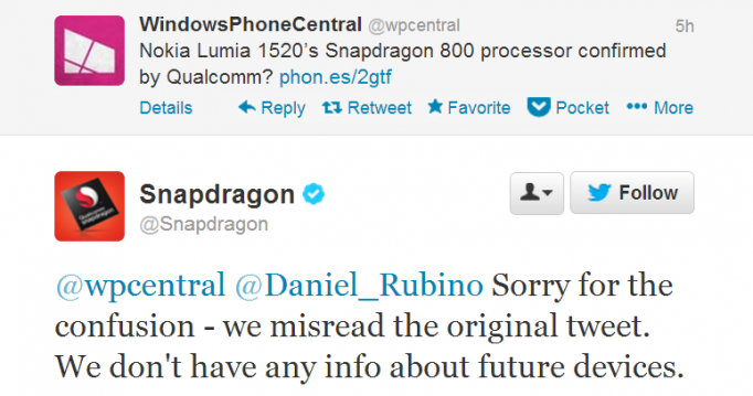 Qualcomm niega Snapdragon 800 en Lumia 1520