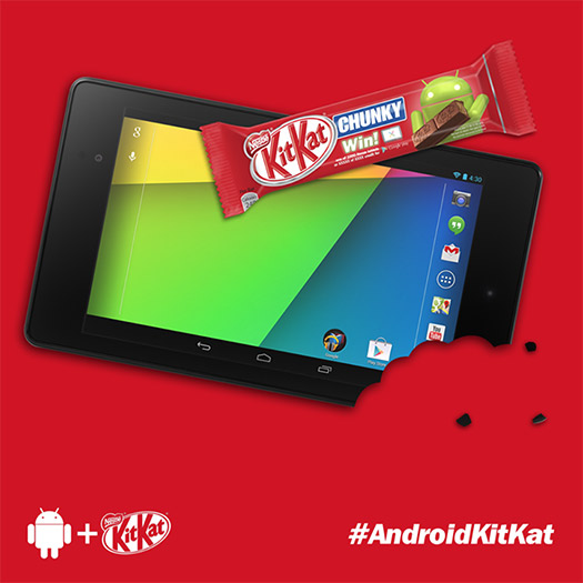 Android 4.4 KitKat bar Nexus 7 Nestle
