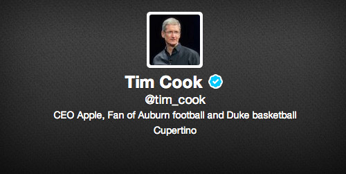 Tim Cook Apple CEO Twitter official