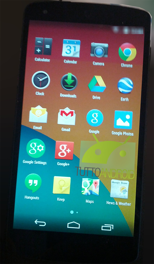 Nexus 5 con Android 4.4 KitKat Apps pantalla