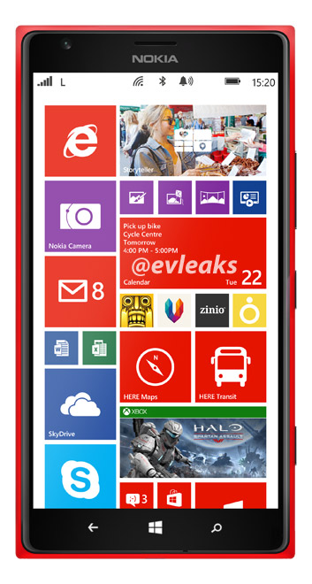 El Nokia Lumia 1520 phablet color Rojo imagen oficial Red