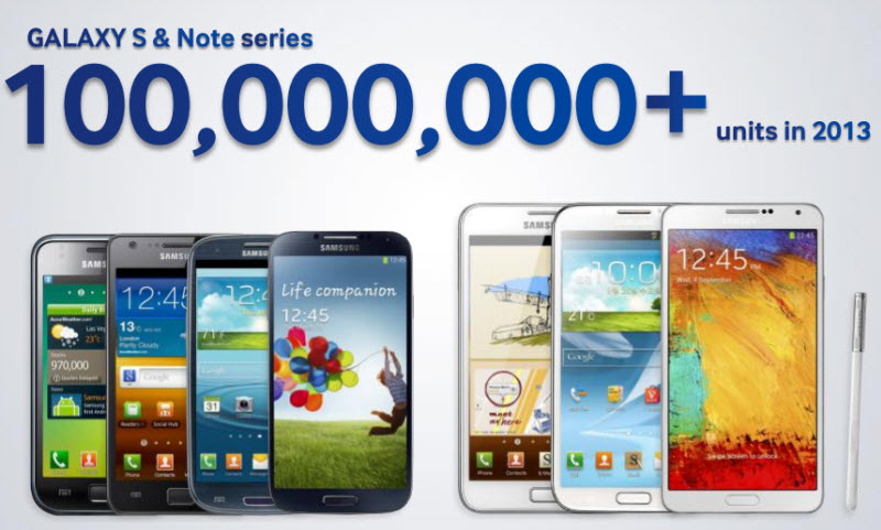 Samsung venta 100 millones de Notes y Galaxy S