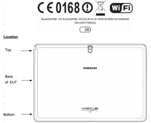 Galaxy Note 12.2 FCC dibujo