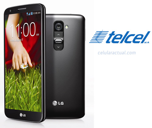 LG G2 en México con Telcel logos