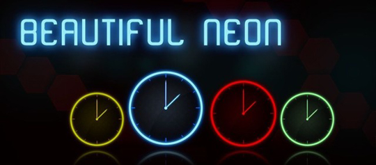 app neon clock widget