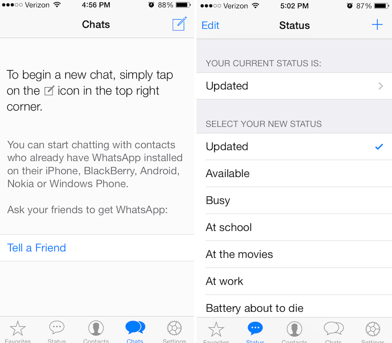 WhatsApp  para iOS 7 con nuevo diseño