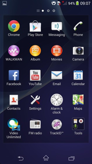 Sony Xperia Z2 interfaz de usuario filtrada apps