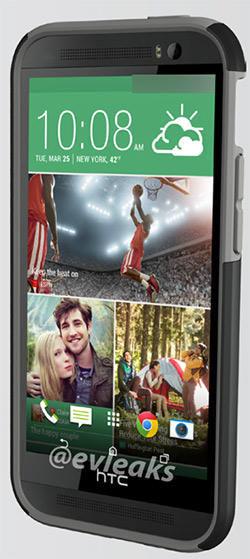 HTC M8 One 2 con cubierta protectora imagen oficial de prensa
