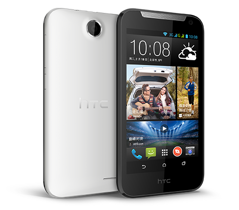 El HTC Desire 310 color blanco y negro