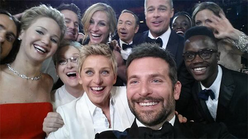 Selfie de Ellen DeGeneres con Meryl Streep, Jennifer Lawrence y Bradley Cooper 
