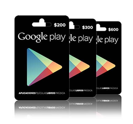 Google Play Tarjetas de Regalo en México $200 $300 y $600