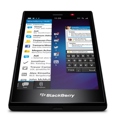 BlackBerry Z3 oficial pantalla