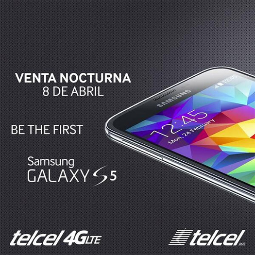 Venta nocturna  Samsung Galaxy S5 en México con Telcel 8 de abril
