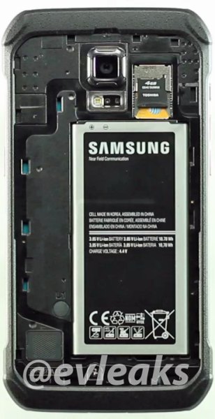 Samsung Galaxy S5 Active frente interior con batería