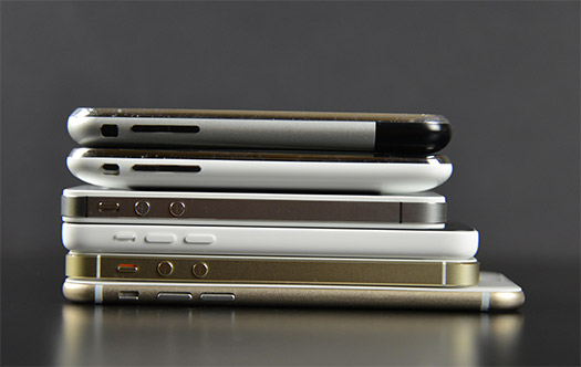 iPhone 6 dummy comparado con varios iPhones