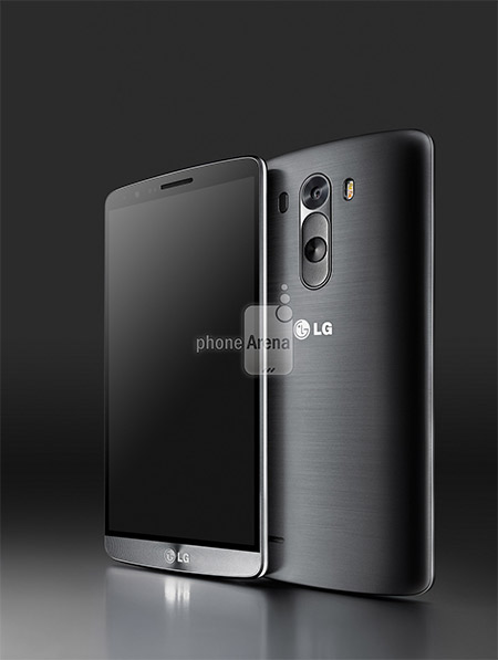 LG G3 render oficial para prensa color negro pantalla y cámara