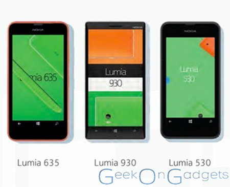 Nokia Lumia 530 imagen junto a otros Lumia
