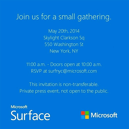 Microsoft  Surface Mini invitation 20 may
