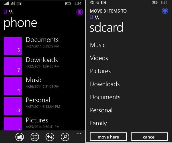 Windows Phone 8.1 File Manager 
