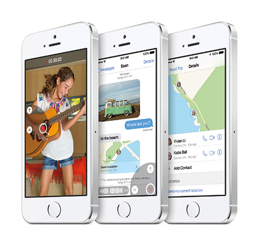 Apple iPhone 5s con iOS 8 varias pantalla