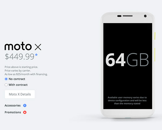 Moto X de 64 GB oficial